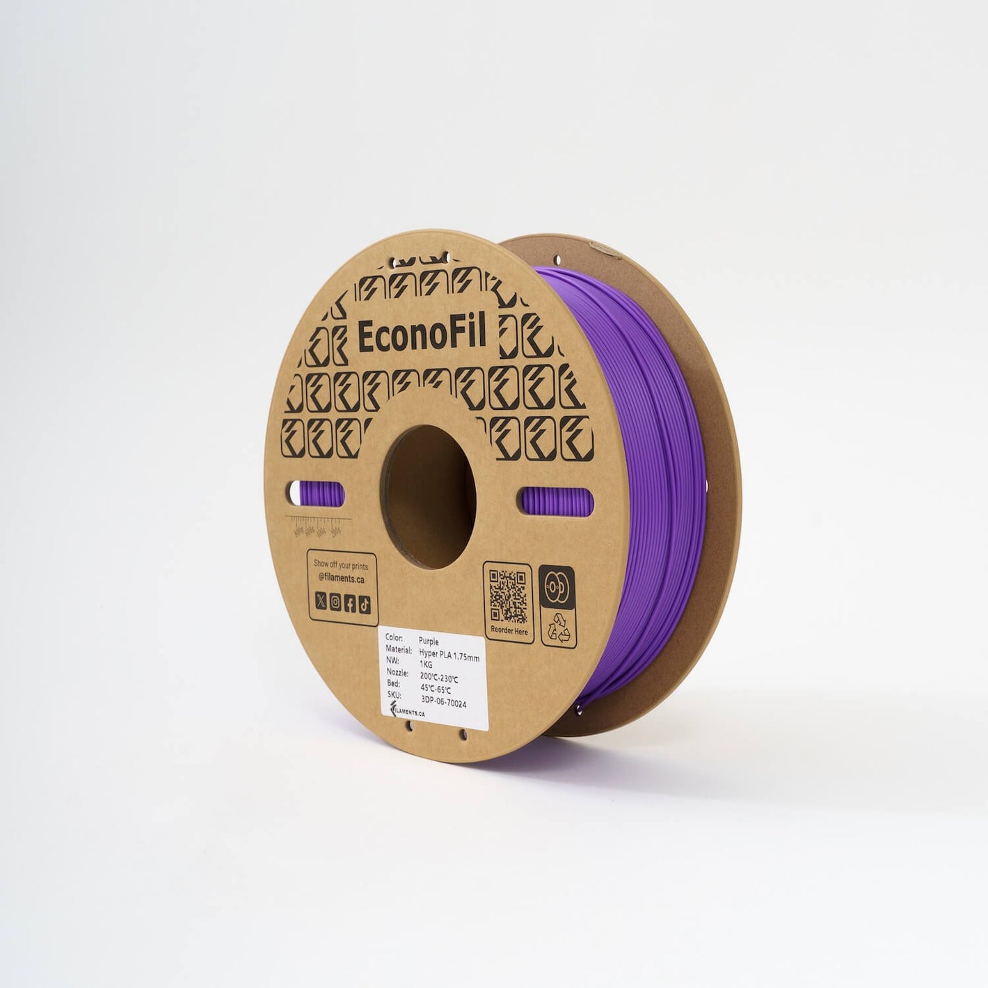 EconoFil™ Hyper PLA Filament - Purple - 1.75mm - 1 KG